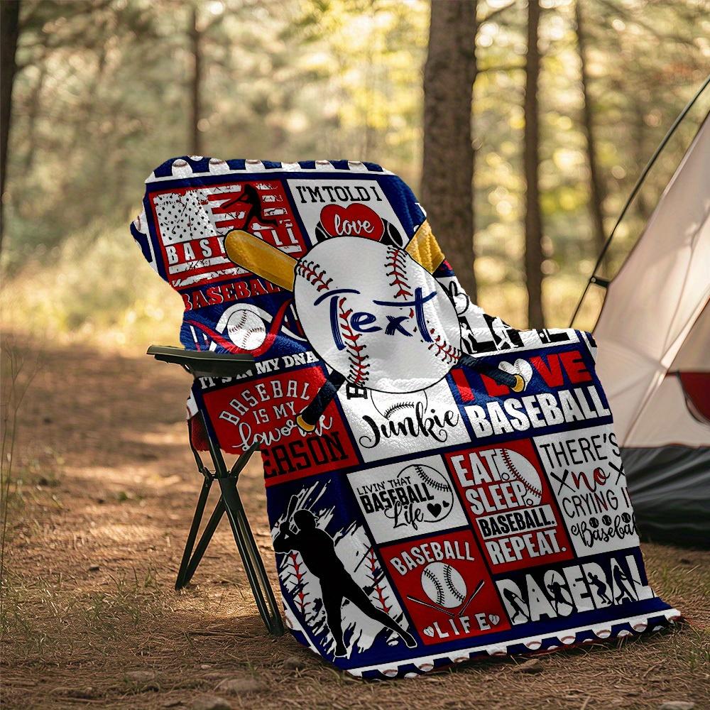 240Gm2 Baseballthemed Custom Outdoor Blanket Comfortable Soft Lightweight Allseason Multipurpose For Travel Camping Picnics Couches Offices Beds