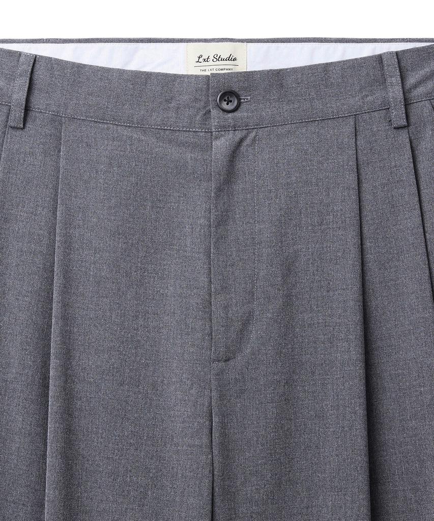 LXT Double-Pleat Wide Balloon Slacks [Charcoal]