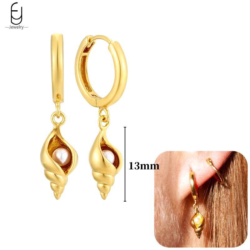 925 Silver Needle Cute Starfish/Shrimp Pendant Earrings Red Chili/ Star Enamel Gold Earrings For Women Fashion Jewelry