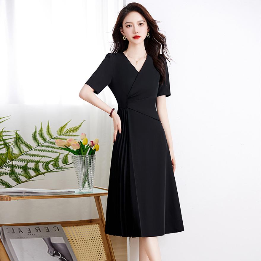 Red dress women's summer new design temperament socialite slim and thin formal settings skirt