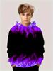 Kinderkleidung Jungen Hoodies Langarm 3D Flammendruck Kinder Frühling Herbst Kleidung Beiläufige Stilvolle Junge Mädchen Kleidung Pullover Tops