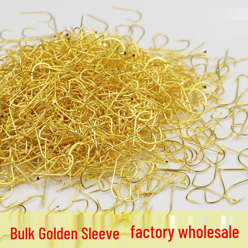 

Золотые крючки с бородкой/без бородки с длинным цевьем из тонкой проволоки для карповой оснастки Size 3