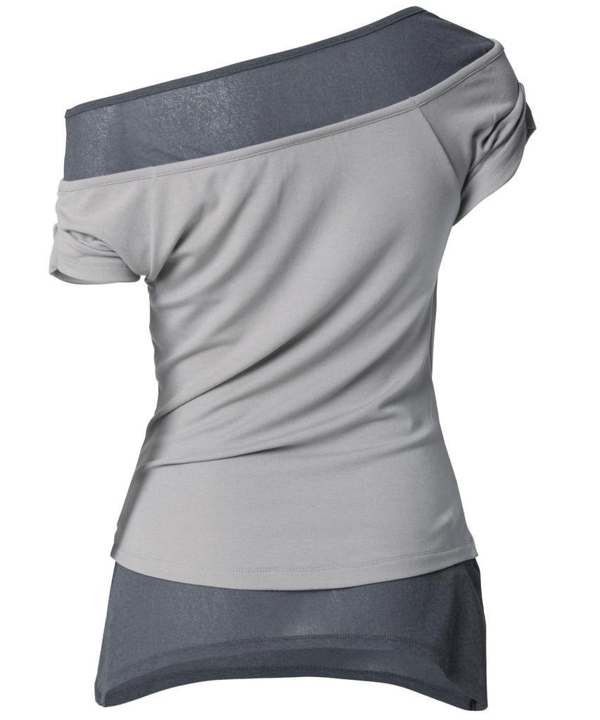 Peulleeoeob 2-Layered Top (Fl-141_Gray&Charcoal)