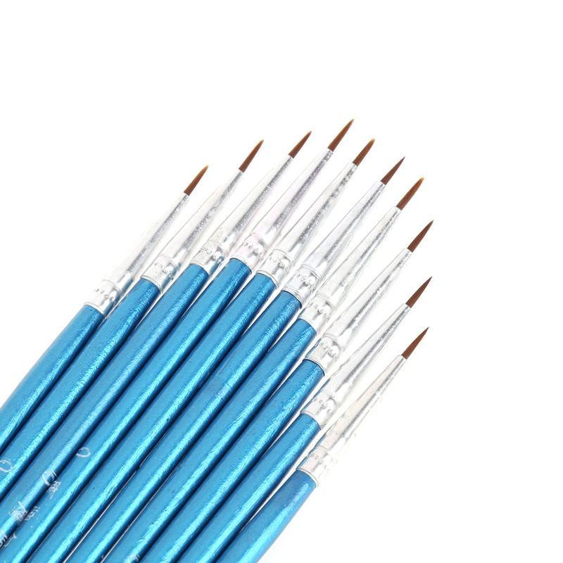 10Pcs Nylon Hair Brush Hook Line Pen Artist Watercolor Acrylic Painting Drawing top sale