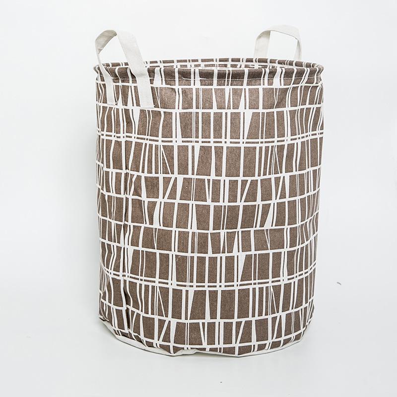 Compact Cotton & Linen Fabric Storage Basket for Clothing & Sundries