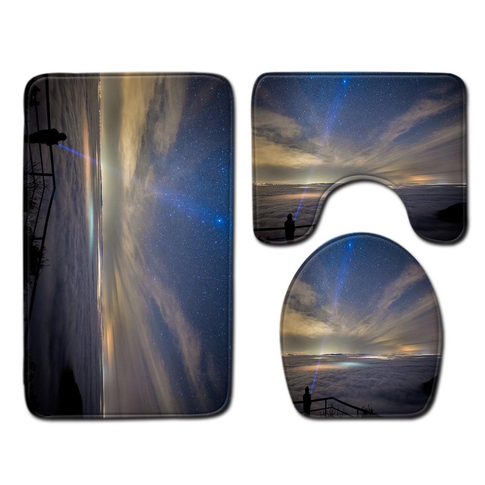 Star Bathroom Floor Mat Toilet Three-Piece Set