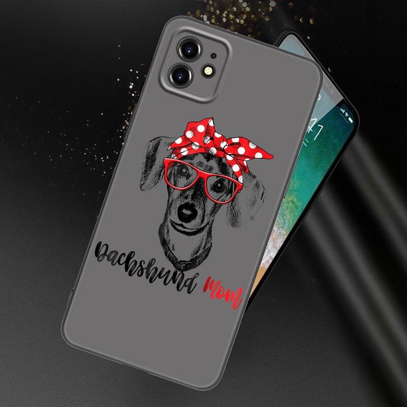 Dackel Hund Liebe Handyhülle für Apple iPhone 13 12 Mini 11 Pro XS Max XR X 8 7 6S 6 Plus SE 2022 2020 5S 5 Weiche Schwarze Hülle