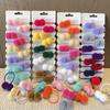 10Pcs/lot Girls Double Plush Ball Hair Ropes Set For Kids Solid Color Scrunchies Elastic Hair Bands Hair Accessories