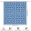 Modern Bathroom Shower Curtain Made Of Polyester Fabric With Blue Geometric Patterns For Waterproof Protection In The Bathtub Ar