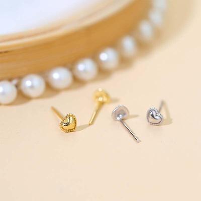 925 Sterling Silver Heart Cross Asymmetric Small Stud Earrings for Women Fashion Daily Jewelry Gifts New Arrivals S-E1304