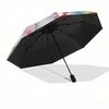 Hello Kitty,Rainbow Garden Automatic Folding Umbrella-Simple 8-Rib Design, Bright Cartoon Pattern, Durable Iron Frame, Suitable For Travel,