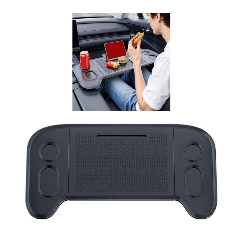 Quick Setups 3 Section Auto Table Space Saving Strong Surfaces Sturdy Vehicle Mounted Tray Collapsible for Snacks Laptop