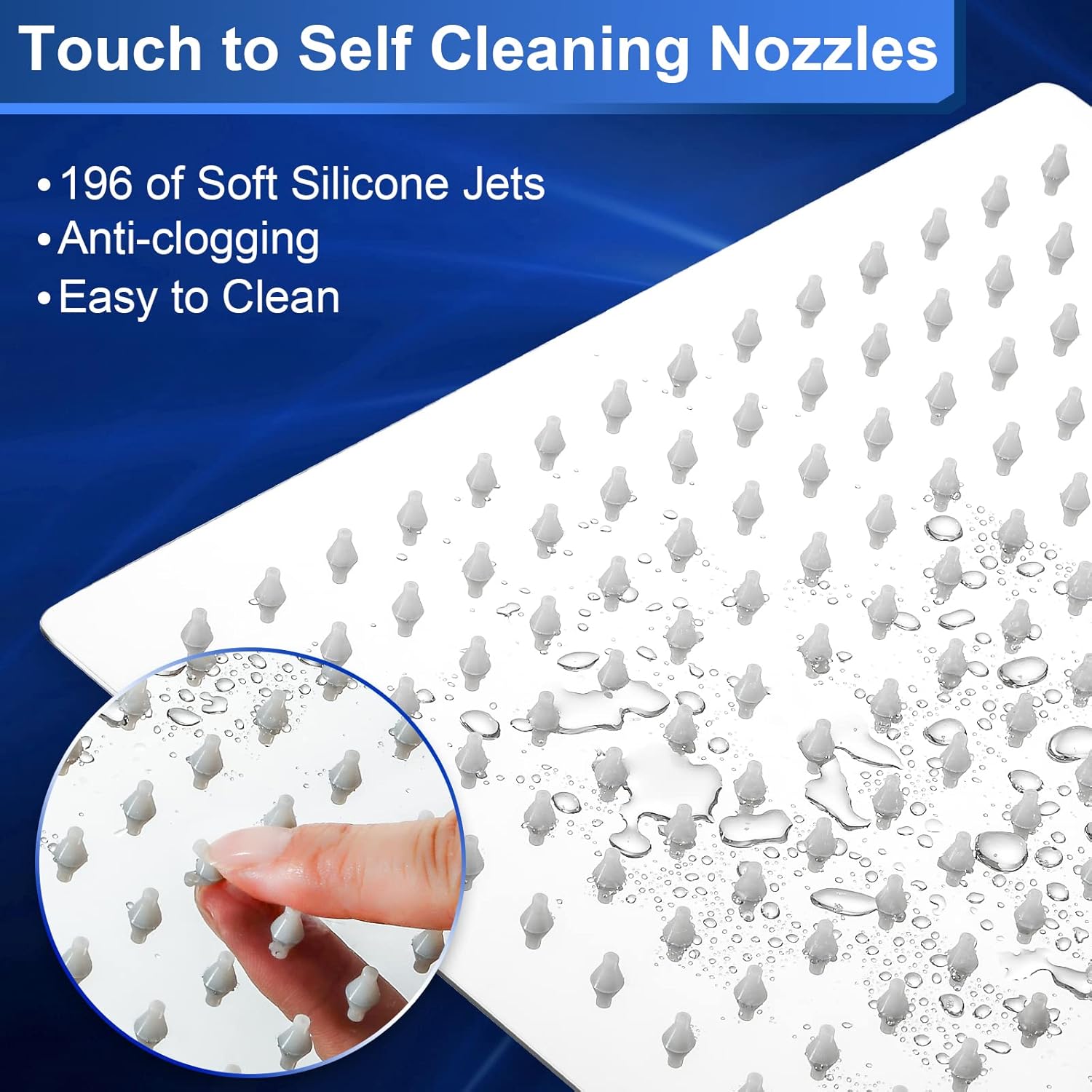 Rain Shower Head - 10 Inch High Pressure Shower Heads 304 Stainless Steel Ultra Thin Square Showerhead Pressure Boosting Design, Ceiling or Wall