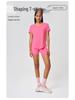 Vår/Sommar 2023 Dam Casual Lös T-shirt för Löpning och Yoga med Bar-Känsla