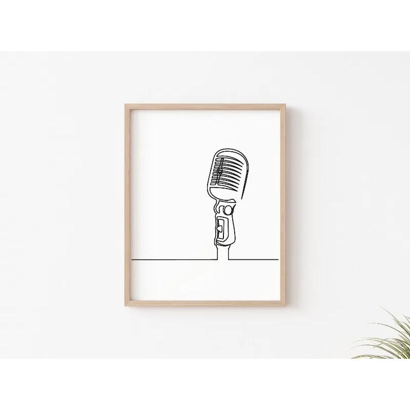 Nordisch Schwarz Weiß Musik Linienzeichnung Klaviertaste Gitarre Schlagzeug Poster Leinwandmalerei Wandkunst Bilder Zuhause Kinderzimmer Dekor