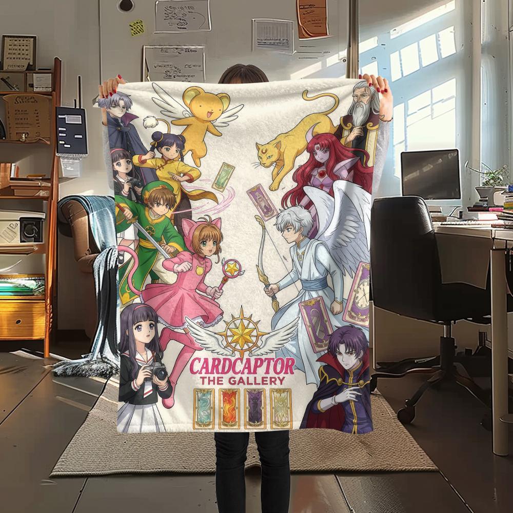 Cardcaptor Sakura Design Druck Flanelldecke, Hohe Qualität, Bequem für Alle Jahreszeiten, Heimdekoration, Wärme und Komfort