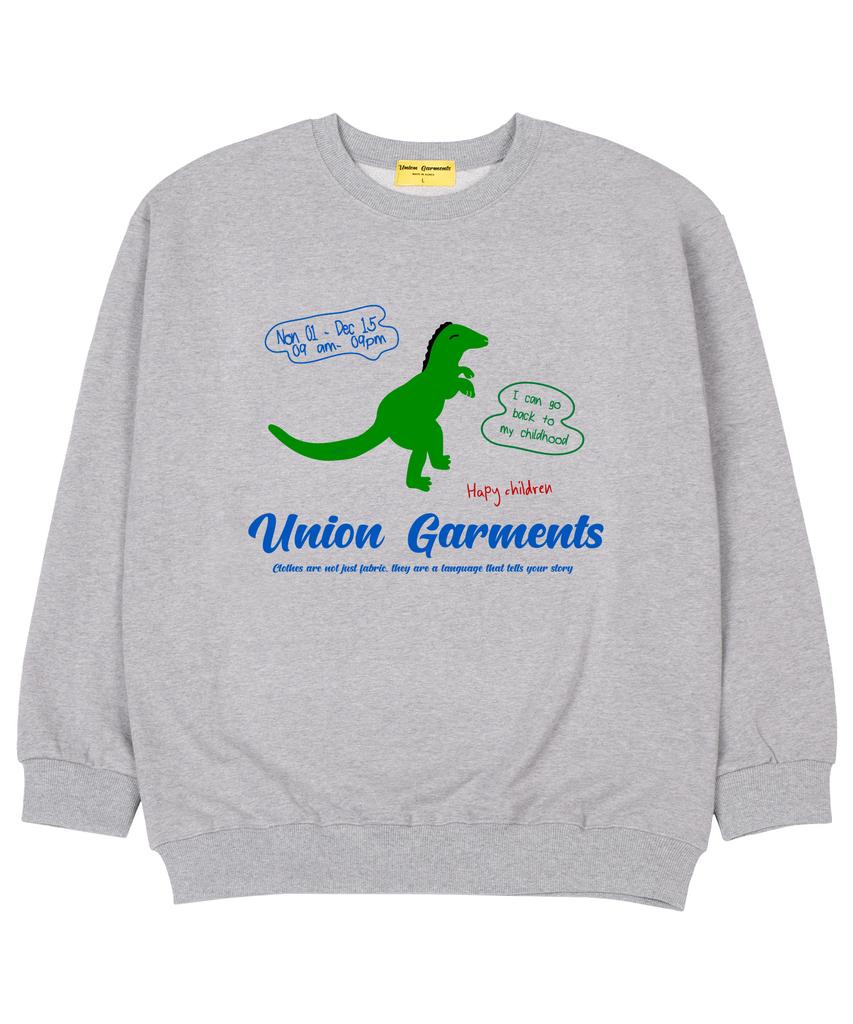 UNION GARMENTS Dino Garments Terry Oversized Sweatshirt Gray