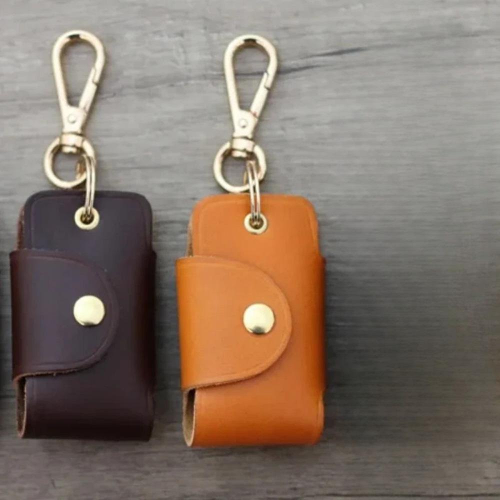 Retro PU Leather Handmade Mini Key Storage Bag Keychain Fashion Personalized Waist Hanging Key Case Keyring Pouch Accessories