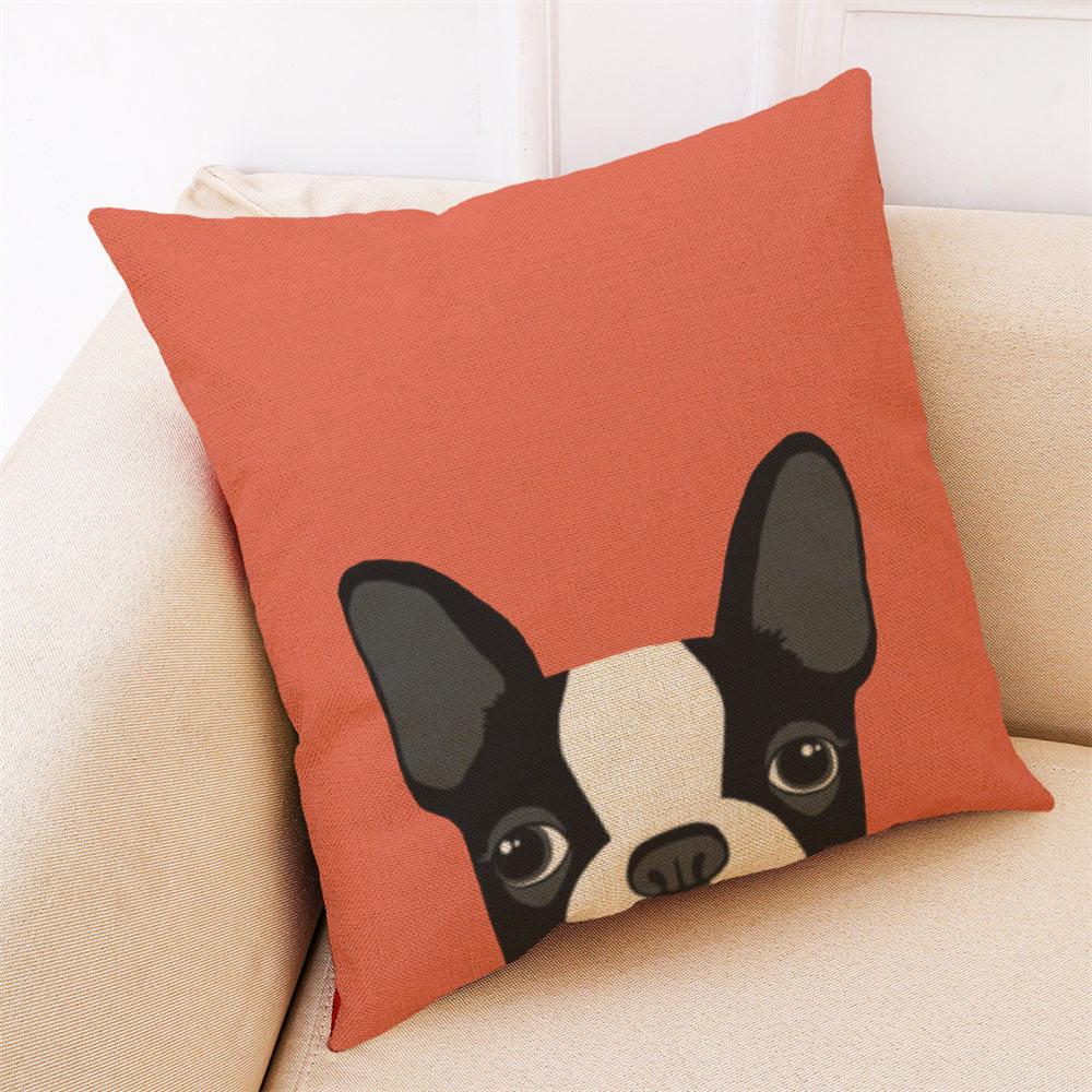 Home Decor Cushion Cover Cute Dog Head Throw Pillowcase Pillow Covers