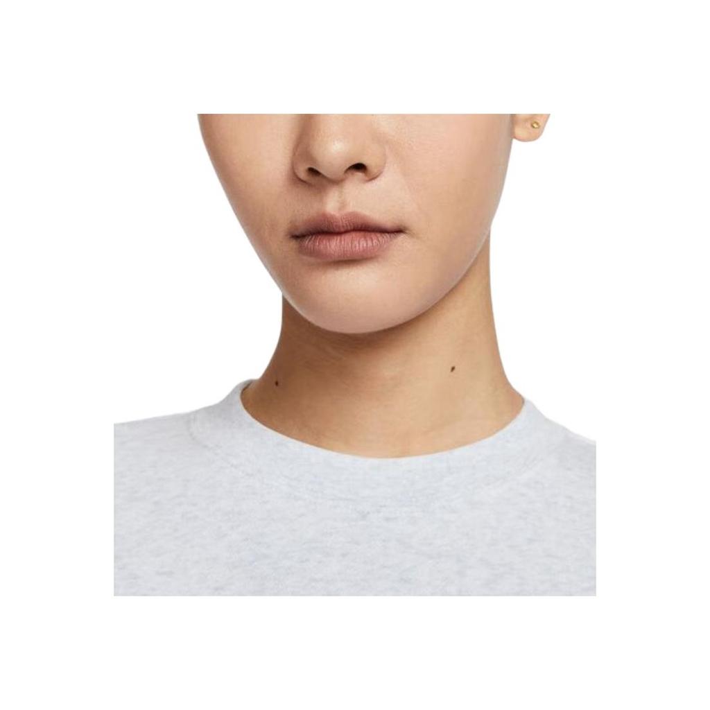 Nike Simple Round Neck Pullover Long Sleeve Sweatshirt Women sweatshirt White Gray HJ0981-051