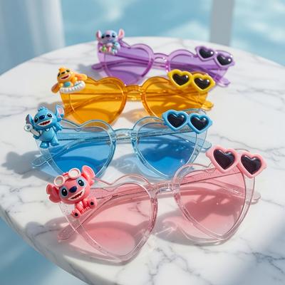 Disney Stitch Themed Sunglasses Party Atmosphere Decoration Creative Heart Shape Party Decoration Supplies