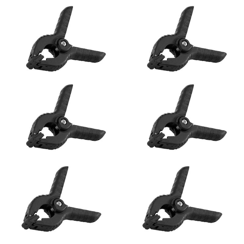 

6Pack Spring Clamps Small Clamps for Backdrop Stand, Heavy Duty Clamps, Plastic Clips for Crafts and Backdrop Clips 1
