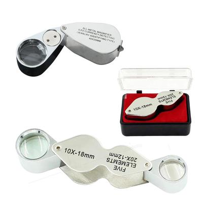 Lupa PIENSE 10x 20x 40x con luz LED, portátil, para tasación de joyas y piedras preciosas, incluye estuche. (10/20/40x)