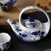 Blue and White Porcelain Teapot, Retro Hand-painted Tea Kettle, Chinese Style Living Room Decorations, Classical Tea Set, 750ml