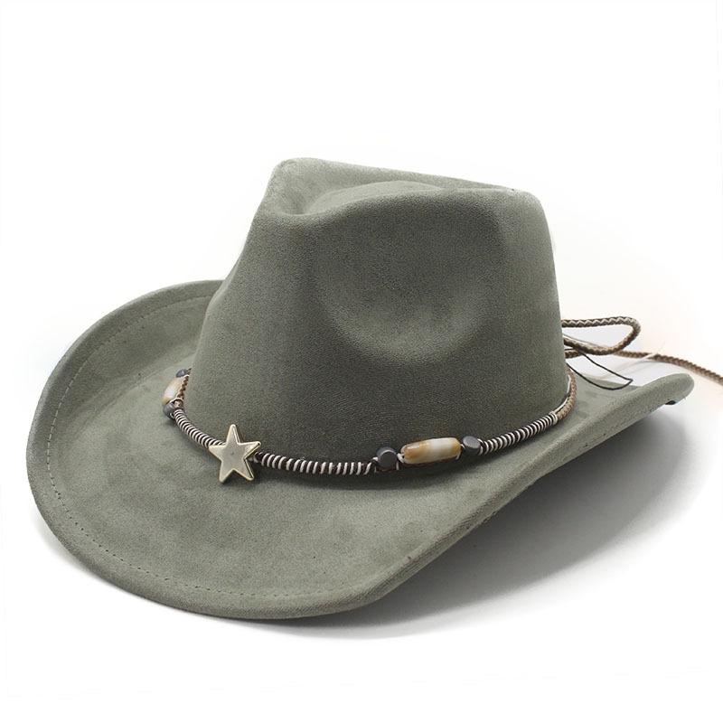 Bohemian Minority Suede Hat Belt Couple Hat Western Cowboy Top Hat