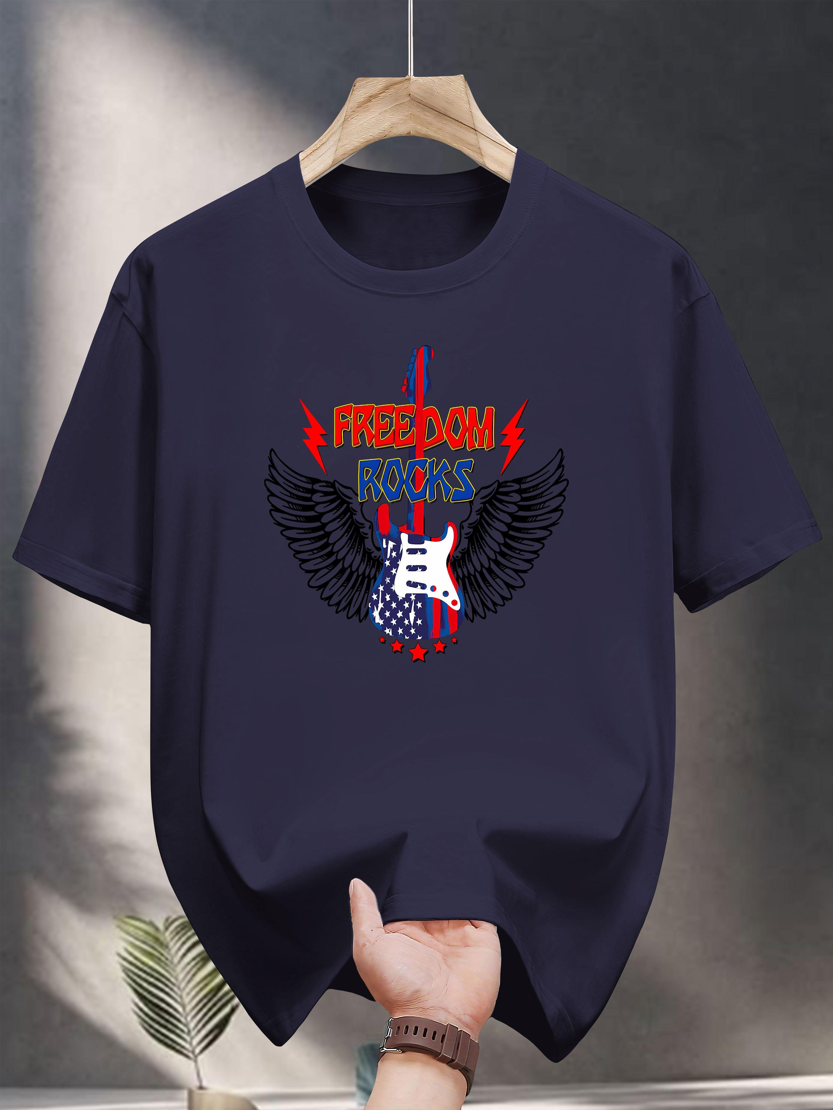 Heavyweight 200gsm Cotton T-shirt - Black Graphic Tee with Freedom Fighters Design XXXXL