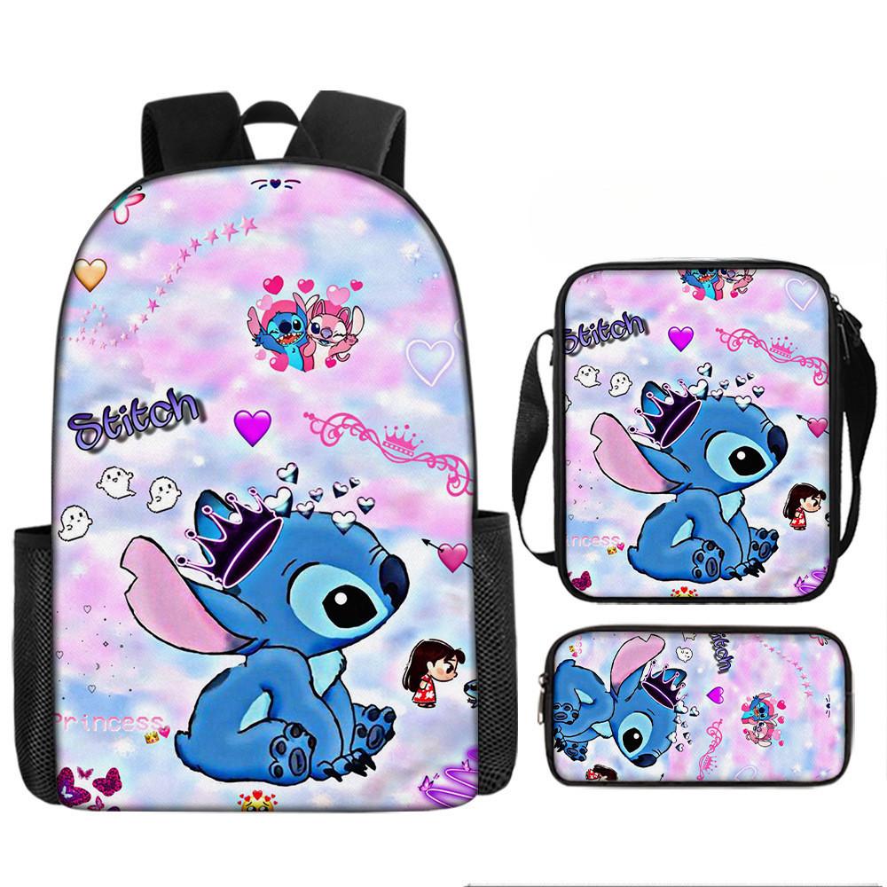 Stitch Backpack Cartoon Set With Lightweight Breathable For Students Elementary