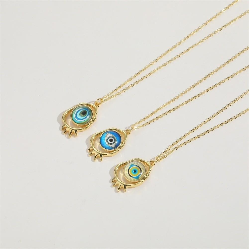 Pendant Devil's Eye Necklace Copper Resin Banquet Clothes Neck Chain  Clothes Accessories