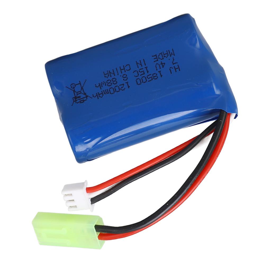 7.4V RC Car Lithium Battery 1200mAh Long Lasting Stable Voltage Replacement Battery with Plug for RC Car Crawler