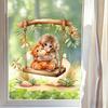 Affen Fenstertattoo Niedlicher Babyaffe PVC-Aufkleber Wiederverwendbare Statische Glasaufkleber für Wohnzimmer Heimdeko