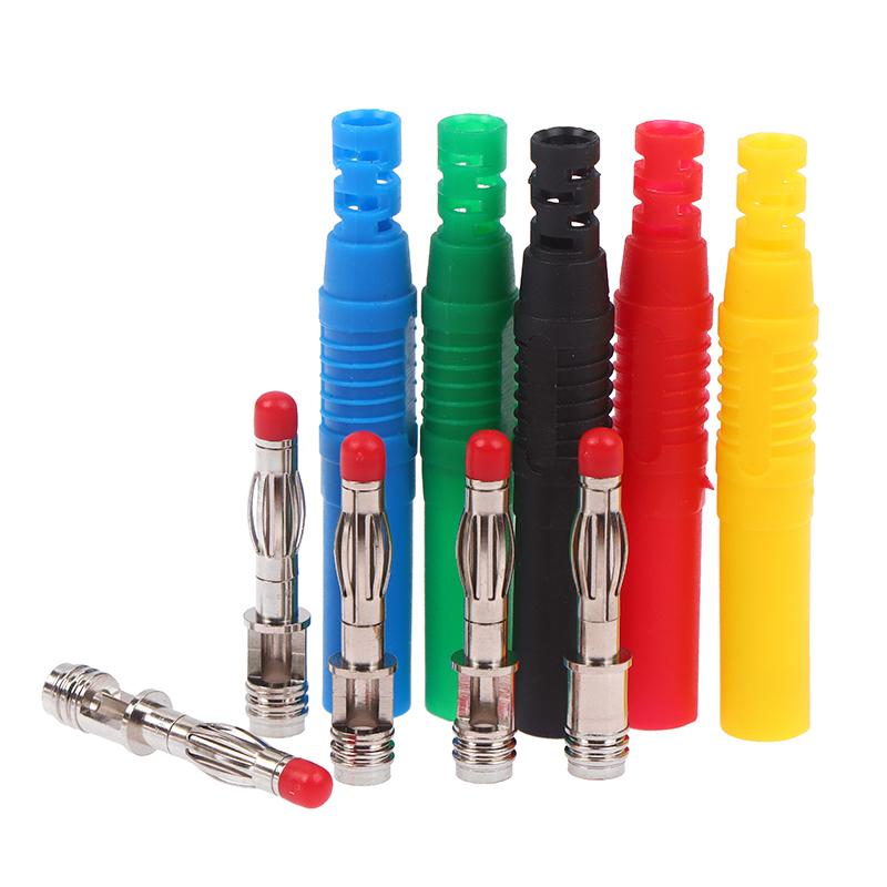 5pcs Insulated Safety Seal Protection Shrouded 4mm Banana Plugs Solder DIY Connectors Adapters For Multimeter Test