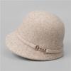 Wool Mother Hat Lady Autumn and Winter New Top Hat French Elegant Retro Bucket Hat Basin Hat