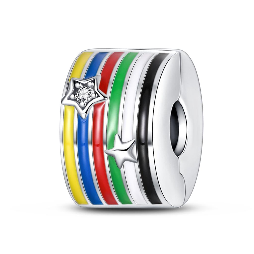 White Copper Plated DIY Jewelry Accessories Bracelet Lucky Football Pendant Beads Bunting Safety Buckle