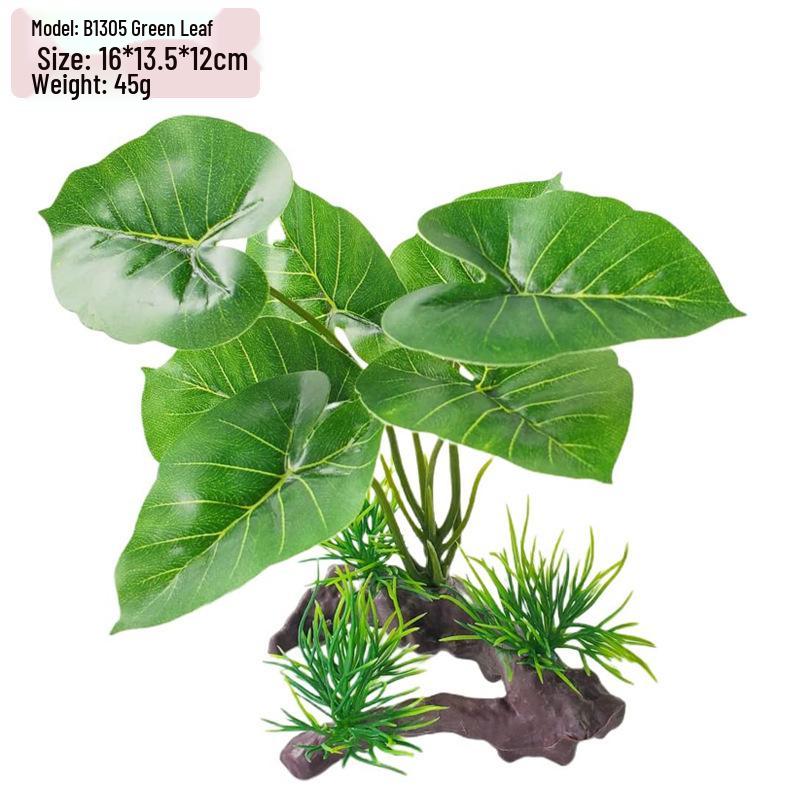 Plastic Driftwood and Bucephalandra Aquarium Decor: Aquatic Turtle Tank Plants & Fish Tank Scenery