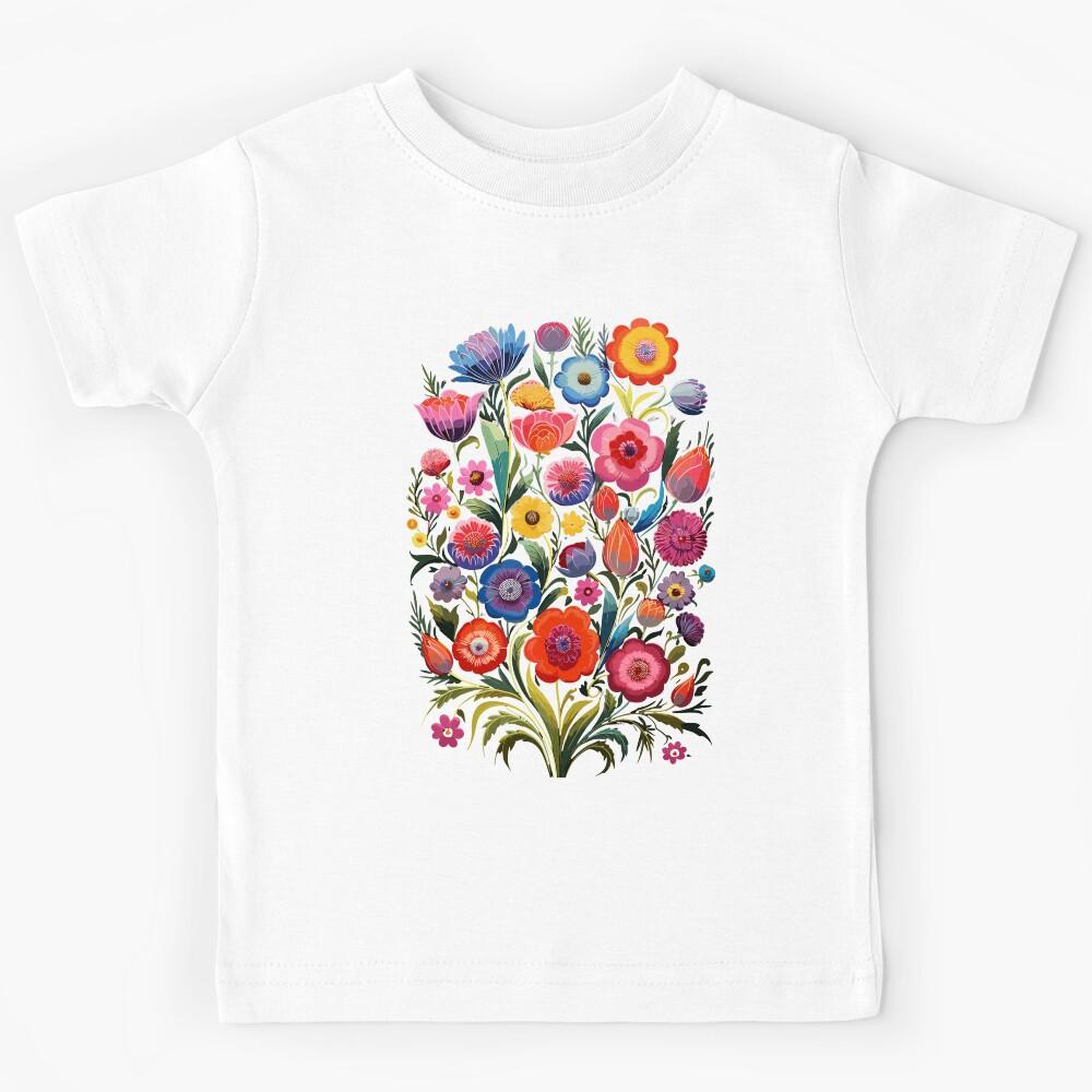 Polish Flowers Floral Folk Art Kids T-Shirt 130