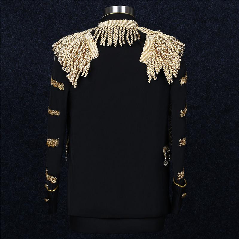 Korean Men's Palace Suit with Tassels - European/American Style Presidential Military Costume