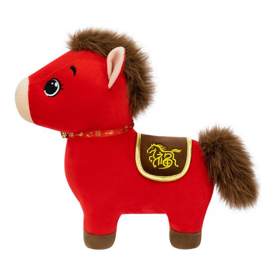 Stuffed Fortune Horse Blessing Horse Doll with Fuzzy Mane And Tail