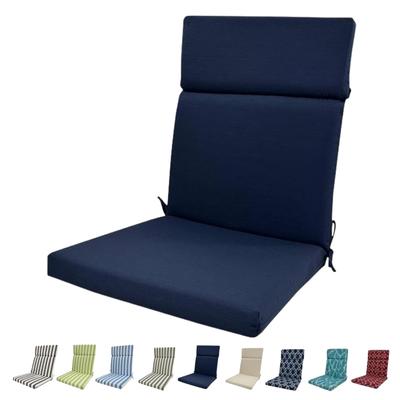 High Back Outdoor Chair Cushion Waterproof Anti-fading Removable and Washable Cushion Dark Blue 45*107*3cm