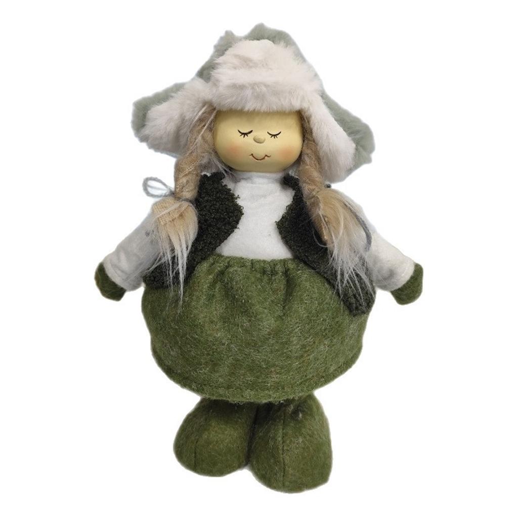 Cute Resin Face Baby Face Doll Forest Plush Fabric Crafts Ornament Festival Gift