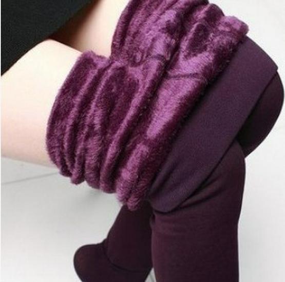 Plus-Size Fleece-Lined Thick Leggings, Pearl Velvet Polyester, Warm Footed Pants for Autumn & Winter
