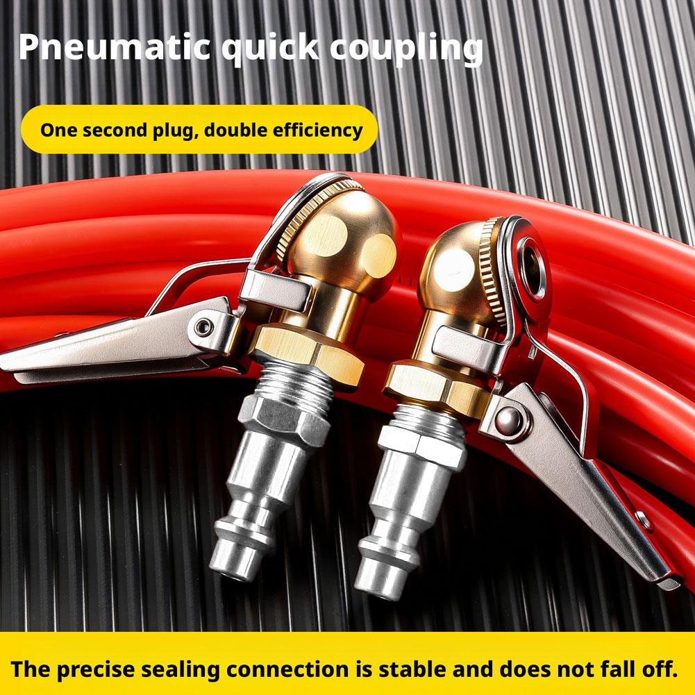 Car&motorcycle Inflation Nozzle Pneumatic Joint Brass Thread Quick Joint Internal Sealing Insertion Chuck Type Precise Pneu H6s2