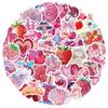 50-Piece Rose Pink Aesthetic Waterproof Stickers for Scrapbook & Phone Case Decoration