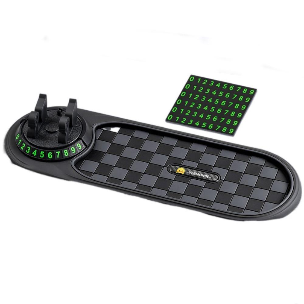 Rotatable Car Dashboard Phone Holder Anti Slip Anti Slip Phone Pad Parking Number Plate  Interior