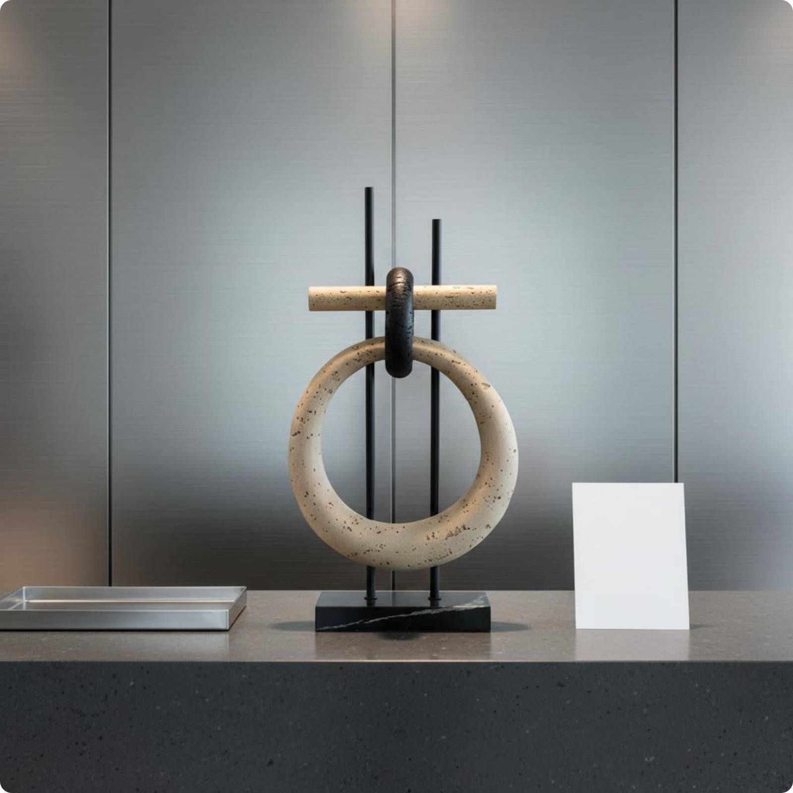 Minimalist Aesthetic Desk Decor Geometric Loop Contemporary Design Sculpture for Geometric B