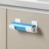 2/4 pièces Plateau de Rangement de Cuisine sans Perçage Support Mural Plastique Poly Support Rouleau Sac Poubelle Sacs Déchets Support Rouleau Film Fraîcheur pour Placard