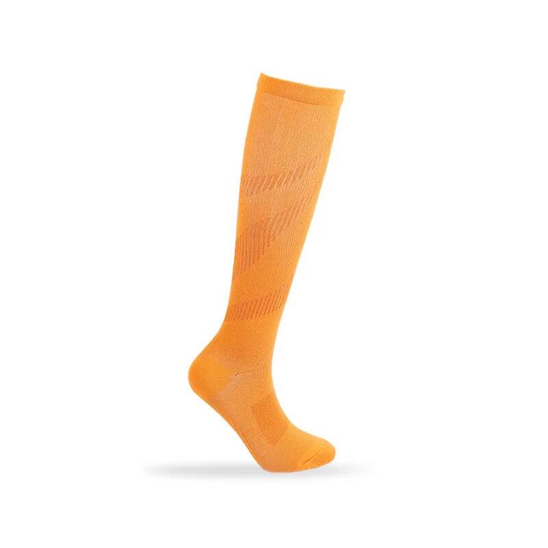 Running Compression Socks Women Men Knee High Sport Stockings White Racing Pressure Run Compress Long Nylon Multi Color